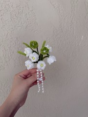 Handmade Pipecleaner Wedding Bouquet & Buttonhole – Lily of the Valley Set