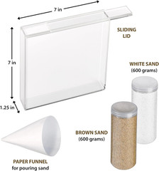 Acrylic Unity Ceremony Set with 2 Containers of Colored Sand, 1.25″, Clear,Us852