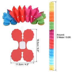 9.8ft Four-Leaf Garland, 12 Pack Tissue Paper Hanging Flower, Multicolor