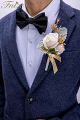 Champagne Corsage and Boutonniere Set for Bride Groom Bridesmaids Groomsmen Wedd