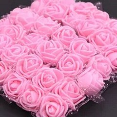 144pcs 2cm Mini Artificial Rose Flower Heads W/ Tulle Scrapbooking DIY Decor NEW