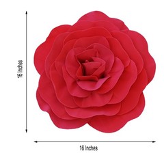 8 pcs 16″ Red Artificial Large Roses Flowers Wall Backdrop Party Wedding