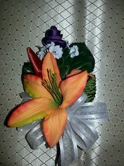 Wedding 21 pc bridal bouquet orange stargazer lily white ivory