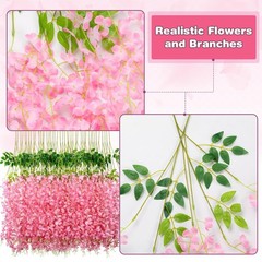 Wisteria Hanging Flowers,Fake Hanging Flowers,Wisteria artificiales Garland f…