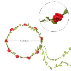 EBOOT 15 Pieces Assorted Colored Flower Crown 1 Count (Pack of 15),