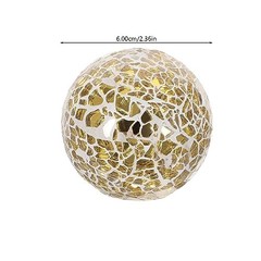 Mosaic Decorative Balls 4 Pcs Decorative Balls 2.4 2 Pcs Gold and 2 Pcs Silver