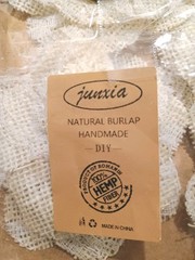 Ivory Natural 100% Burlap Fabric Rose Flowers Handmade Set of 5 Bridal 4″