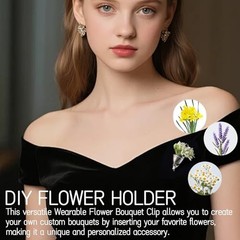 2 Packs Wearable Flower Bouquet Clip – Fashion Brooches for DIY Silver