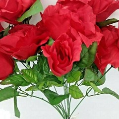 DIY Silk Flower Red Open Rose Bouquet refill (DIY)