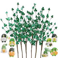 St Patrick’s Day Decorations 6 Pcs 24” Tall Artificial Shamrock Berry Stems