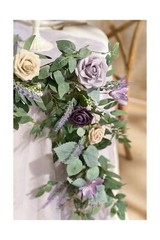 Ling’s Moment 9FT Eucalyptus and Willow Leaf Garland with White Flower, Handc…