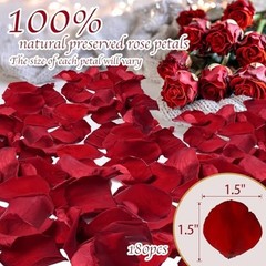 180 PCS Red Rose Petals Confetti – Freeze Dried Flower Decor for Weddings & Vale