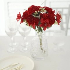 RED 3 Bushes 14″ Silk Carnation FLOWERS Artificial Floral Bouquets Party