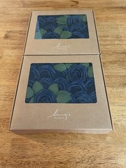 TWO BOXES Ling’s Moments Deep Navy Blue Roses NWT 25 Pcs – 50 Pcs TOTAL