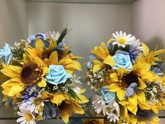 Wedding Flower bouquet Decorations Sunflowers And Blues You Can Change Colors
