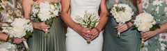 Beautiful Faux Wedding Flower – Set of 4 (will sell other number)- White & Green