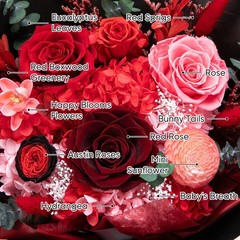 Bessol Flowers for Delivery Preserved Small, Red Flower Bouquet