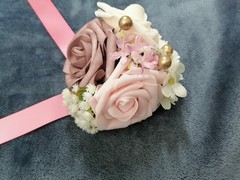Handmade Wrist Corsages Dusty Rose Corsage with Ribbon Prom Flower Pack of 1