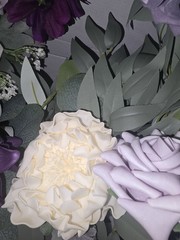 Ling’s Moment Eucalyptus Garland with Flowers, 6FT Wedding Table Decor, Purple