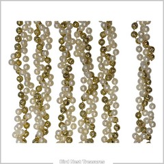Lot of 2 – PEARL & GOLD TRIPLE TWISTED BEAD GARLANDS, 16’ Total—Wedding Decor