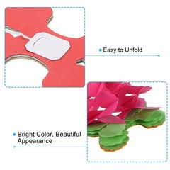 6Pcs 9.8ft Four-Leaf Paper Flower Garland Hanging Streamers, Multicolor