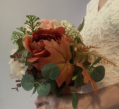 Beautiful Bridal Wedding Bouquet Budget Handmade Faux Floral Red Pink White