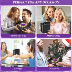 Valentines Day Gift Lighted Preserved Real Rose I Love You Purple Lid Set