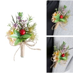 5Pcs Boutonniere for Newlyweds Bridals Grooms Wedding Corsages Handmade Jewelry