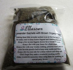 Set of 10 Lavender Sachets made with Brown Organza Bags