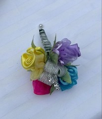 Rainbow Wrist Corsage & Boutonniere Prom Dance Wedding Flowers