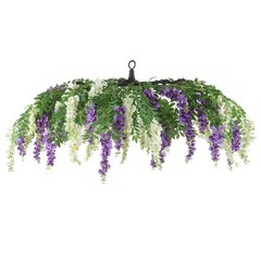 55″ CREAM PURPLE Silk Wisteria Vine Hanging Artificial FLOWER Chandelier Party