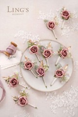 Ling’s Moment Boutonniere for Men, 10pcs Groomsmen Guest Boutonniere, Artific…
