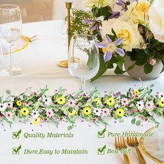 6.5 Ft Spring Summer Flower Vine Garlands Artificial Wildflower Wisteria Lavende