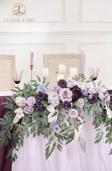 TINGE TIME Artificial Sweetheart Flower Swag with Tablecloth and Table Runner