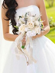 Artificial Rose Flower Bridesmaid Bouquet 11.8″ Wedding Party Decor