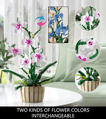 Icons Orchid Flowers Building Set, Exquisite Orchid Bonsai for Adult- Compatible