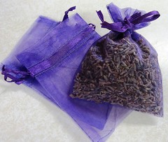 Set of 20 Lavender Sachets made with Purple Organza Bags