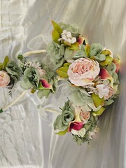 Pink, Cream, Green, Wedding Bouquet Set, Vintage Romantic Wedding Package