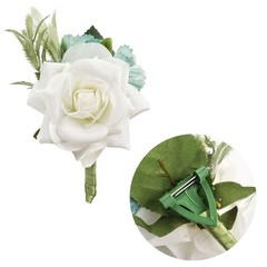 Boutonniere Brooch Flower Bridegroom Groom Men’s Boutineer with Pin for Weddi…