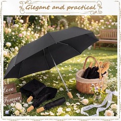 Wedding Umbrellas 21 Inch Black Pack of 12 Foldable Waterproof Windproof Stylish