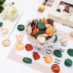 Whaline 400 Pcs Silk Rose Petals Vintage Green Gold Champagne Artificial Flower