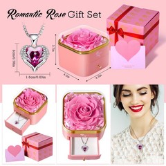 Mothers Day Flowers Roses Gifts for Mom – Preserved Real Blue 24 inches, PINK