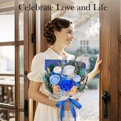 Preserved Flowers Bouquet – Forever for Delivery, Real Eternal Blue