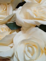 12 X Peony Roses Bridal Bouquets Faux Silk Flowers Ivory 10cm Heads