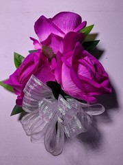 Hand Made pin on Corsage and boutonniere Set