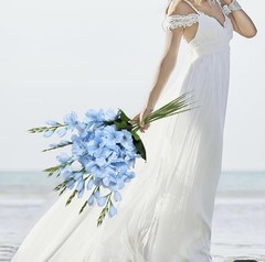 10PCS Gladiolus Artificial Flowers Baby Blue Artificial Flowers Light Blue