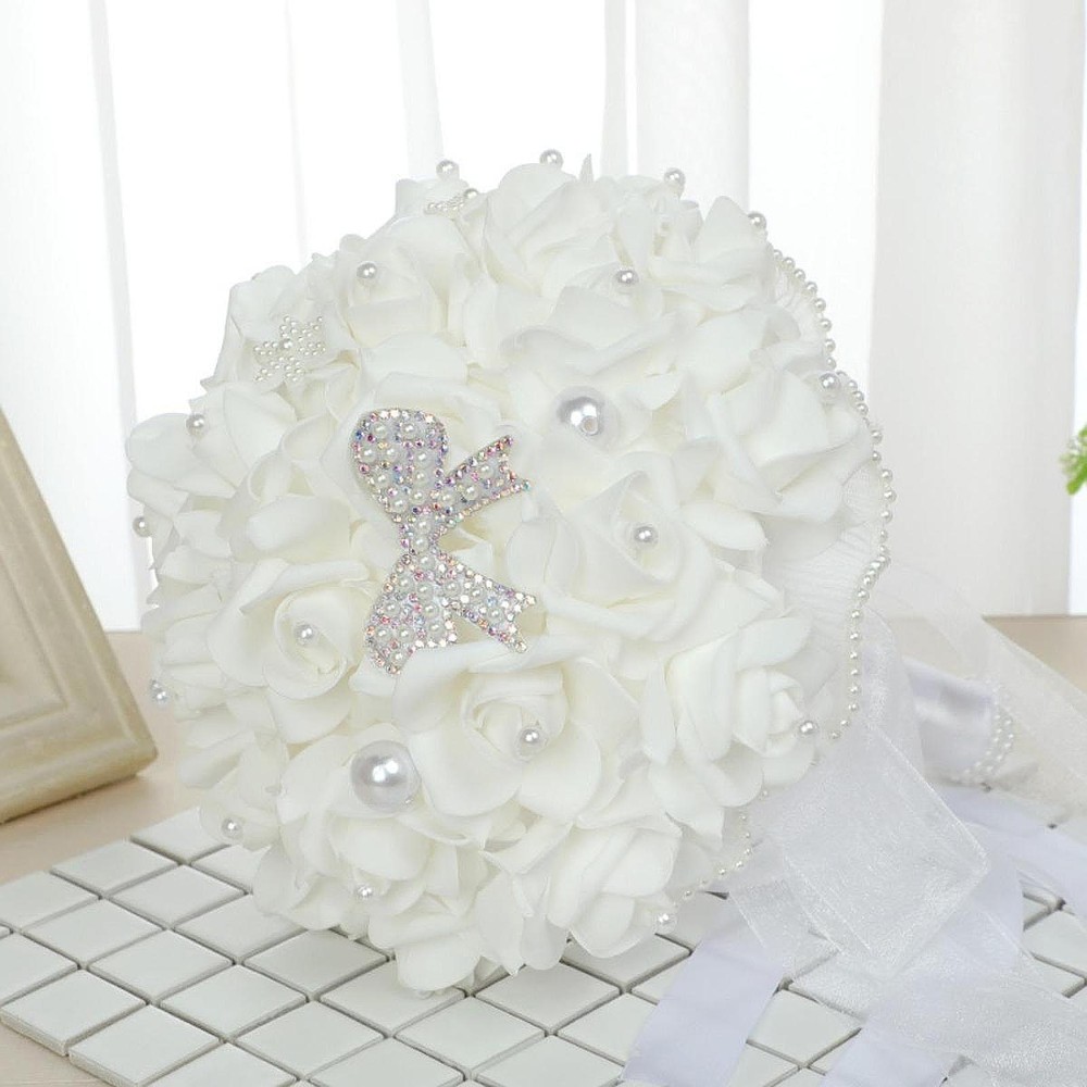 Wedding Bridal Bouquet Artificial Flowers Hand Flower for Party Anniversary