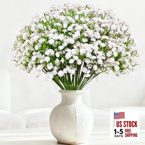 Real Touch Babys Breath Artificial Flowers Fake Flowers Baby 20 Pcs White