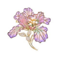 Traditional Floral Design Brooch Alloy Coat Suit Dress Safety Badge Lapel Pin