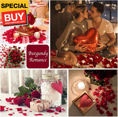 180 PCS Dried Real Red Rose Flower Petals Confetti for Wedding, 1.75oz Preserved